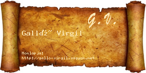 Galló Virgil névjegykártya